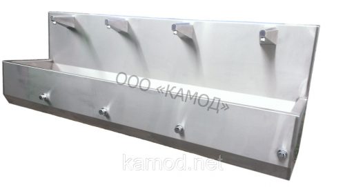 Умывальник бесконтактный на 4 поста с клапаном