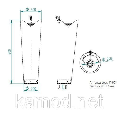 Питьевой фонтанчик напольный под заказ