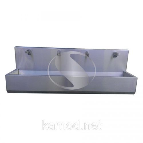 Умывальник сенсорный на четыре поста из нержавейки